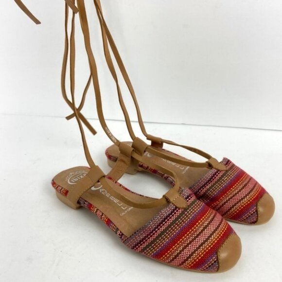 Jeffrey Campbell Woven‎ Aztec Screech Sandals Size 6 Bohemian Hippie Wrap Ballet - Picture 8 of 8